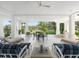 Large covered patio with comfortable seating and tranquil water views at 1245 Mill Creek Rd, Bradenton, FL 34212