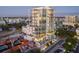 Aerial view of building and surrounding area at sunset at 1335 2Nd St # 301, Sarasota, FL 34236