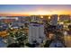 Aerial view showcasing the property's location and urban surroundings at sunset at 1335 2Nd St # 301, Sarasota, FL 34236