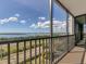 Screened balcony offering stunning water and city views at 7100 Sunshine Skyway S Ln # 706, St Petersburg, FL 33711