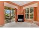 Gathering room with sliding doors leading to a screened patio at 7153 Drewrys Blf, Bradenton, FL 34203