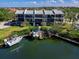Waterfront property; unit is circled in image. Two boats at private dock at 4204 126Th W St # 506, Cortez, FL 34215