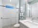 Clean bathroom with shower, toilet, and single vanity at 9224 Starry Night Ave, Sarasota, FL 34241