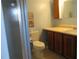 Simple bathroom with shower, toilet, and vanity at 1208 44Th Avenue E Dr, Ellenton, FL 34222