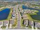 Aerial view of a beautiful community with houses and lakes at 17113 Reserva Dr, Bradenton, FL 34211