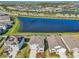 Aerial view of houses near a lake in a new development at 17113 Reserva Dr, Bradenton, FL 34211