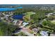 Aerial view highlighting the property's desirable location near a lake and golf course at 6515 Turners Gap Rd, Bradenton, FL 34203