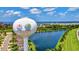 Aerial view of Bradenton, featuring a water tower and lake at 3601 E Bay Dr # 203, Holmes Beach, FL 34217