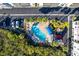 Aerial view of community pool and surrounding area at 3601 E Bay Dr # 203, Holmes Beach, FL 34217