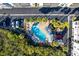 Aerial view of community pool and surrounding area at 3601 E Bay Dr # 203, Holmes Beach, FL 34217
