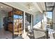 Enjoy ocean views from this furnished balcony, complete with table and chairs at 3601 E Bay Dr # 203, Holmes Beach, FL 34217