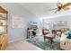 Living room with coastal decor and comfortable seating at 3601 E Bay Dr # 203, Holmes Beach, FL 34217