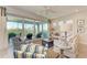 Spacious living room with sliding doors leading to a balcony and waterfront views at 396 Aruba Cir # 103, Bradenton, FL 34209