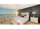 Main bedroom with ocean view, large bed, and modern decor at 535 Sanctuary Dr # C408, Longboat Key, FL 34228