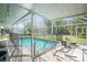 Pool area with screened enclosure and safety fence at 208 36Th W St, Bradenton, FL 34205