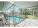 Refreshing pool with safety fence and screened enclosure at 208 36Th W St, Bradenton, FL 34205