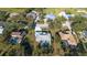 An aerial view of a neighborhood with several houses and pools at 13618 2Nd Ne Ave, Bradenton, FL 34212