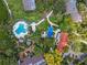 Aerial view of community pool and clubhouse at 1720 Glenhouse Dr # 330, Sarasota, FL 34231