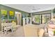 Spacious living room with a view of the patio and a home office at 1720 Glenhouse Dr # 330, Sarasota, FL 34231