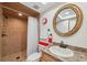 Bathroom features a shower stall with tile surround and a single vanity at 3856 Trophy Blvd # 2, New Port Richey, FL 34655