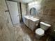 Updated bathroom with granite vanity, tile flooring and shower at 4119 61St Avenue W Ter # 308, Bradenton, FL 34210