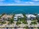 Aerial view showcasing a waterfront home and property at 641 Key Royale Dr, Holmes Beach, FL 34217