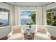 Sitting area with water views and comfortable seating at 641 Key Royale Dr, Holmes Beach, FL 34217