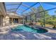 Relaxing kidney-shaped pool with waterfall feature and screened enclosure at 6511 Americana Ave, North Port, FL 34291