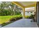 Covered patio with space for seating and views of the backyard at 12939 Seasong Ter, Bradenton, FL 34211