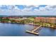 Aerial view of waterfront condos with private dock at 12939 Seasong Ter, Bradenton, FL 34211