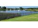 Serene lake view with fountain feature and lush landscaping at 6713 Stone River Rd # 205, Bradenton, FL 34203