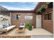 Inviting patio with modern furniture and lush greenery at 2917 Park Lake Dr # 2917, Bradenton, FL 34209