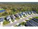 Aerial view of houses along a street with lush green surroundings at 3632 Shimmering Oaks Dr, Parrish, FL 34219