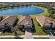 Three homes near a lake with a view of the community at 6517 Willowshire Way, Bradenton, FL 34212