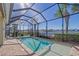 Enclosed heated pool with plenty of space to relax at 1014 Overlook Ct, Bradenton, FL 34208