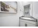 Small bathroom with granite countertop and single sink at 12689 Promenade Estates Blvd, Sarasota, FL 34238