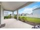Spacious covered patio overlooking backyard and neighborhood at 12689 Promenade Estates Blvd, Sarasota, FL 34238