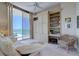 Bedroom with ocean view and built-in storage at 1800 Benjamin Franklin Dr # Aph02, Sarasota, FL 34236