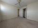 Bedroom with carpet flooring and ceiling fan at 3829 Nottingham Dr, Sarasota, FL 34235