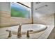 Spa-like bathroom with an oval soaking tub and modern fixtures at 5403 Tidewater Preserve Blvd, Bradenton, FL 34208