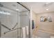 Bathroom with walk-in shower and soaking tub at 5911 Midnight Pass Rd # 504, Sarasota, FL 34242