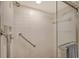 Large shower with tiled walls and glass enclosure at 5911 Midnight Pass Rd # 504, Sarasota, FL 34242