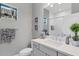 Small bathroom with single vanity and shower at 364 Palmaria Ct, Nokomis, FL 34275