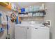 Laundry room with washer, dryer, and shelving at 4106 Central Sarasota Pkwy # 1026, Sarasota, FL 34238