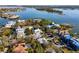 Aerial view of waterfront homes and properties at 4189 Roberts Point Cir, Sarasota, FL 34242