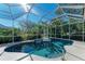 Relaxing screened-in pool with water feature at 4712 Compass Dr, Bradenton, FL 34208