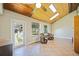 Sunroom with wood ceiling and tiled floor at 510 Westlake Dr, Sarasota, FL 34232