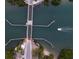 Aerial view of a drawbridge with a boat passing through at 312 Yacht Harbor Dr, Osprey, FL 34229
