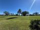 Scenic view of a lush green golf course with palm trees under a clear blue sky at 3529 Longmeadow # 15, Sarasota, FL 34235