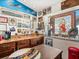 Unique kitchen with stained glass window and eclectic decor at 3888 Shady Brook Ln, Sarasota, FL 34243